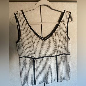 Beaded women’s top, black, ivory